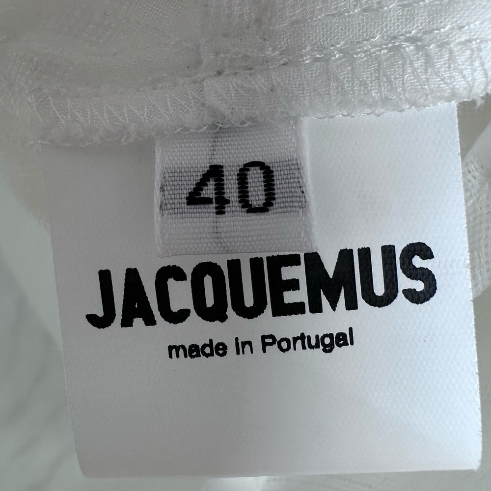 Jacquemus White La Bomba Drape Front Blouse FR40 US 8, $860 Retail NEW - Picture 10 of 11
